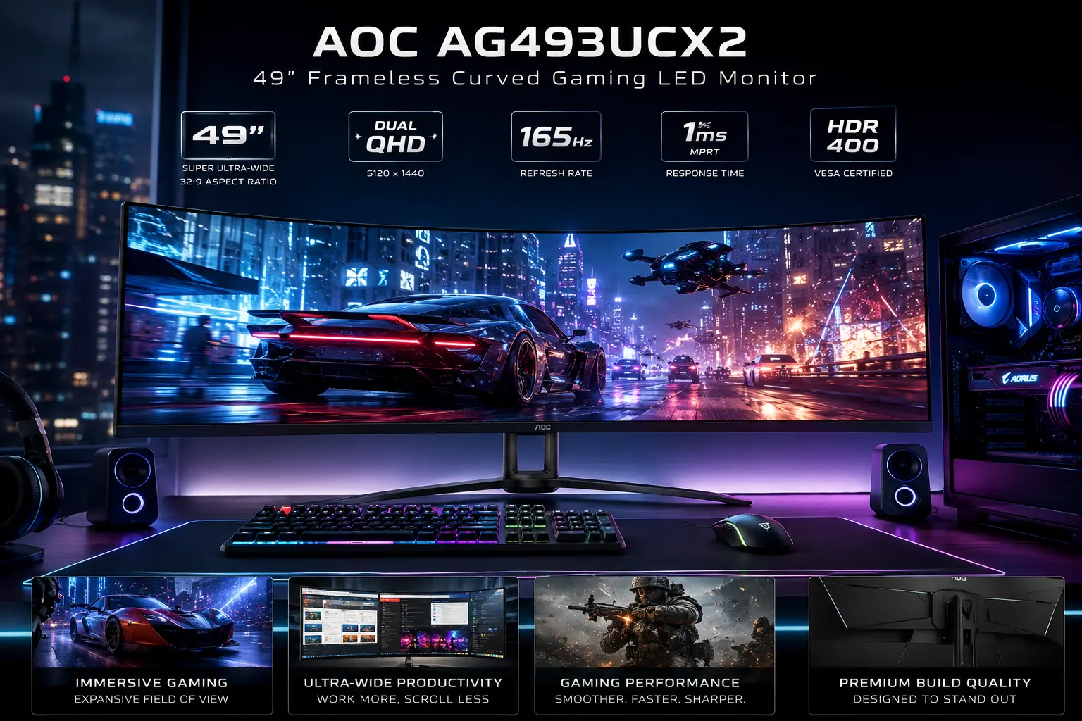 AOC AG493UCX2 49 Frameless