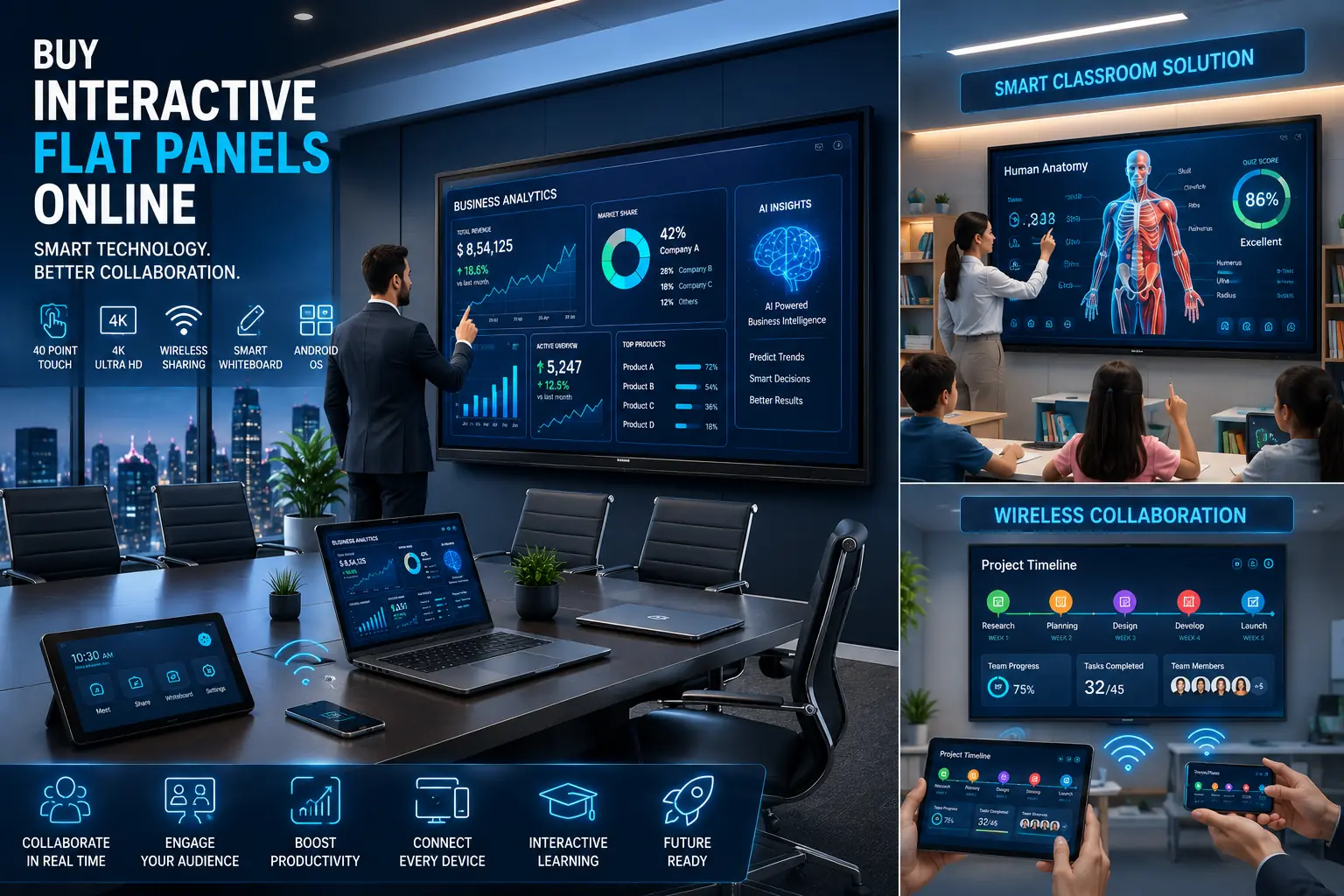 Buy Interactive Flat Panels Online: Transform Classrooms and Business Spaces