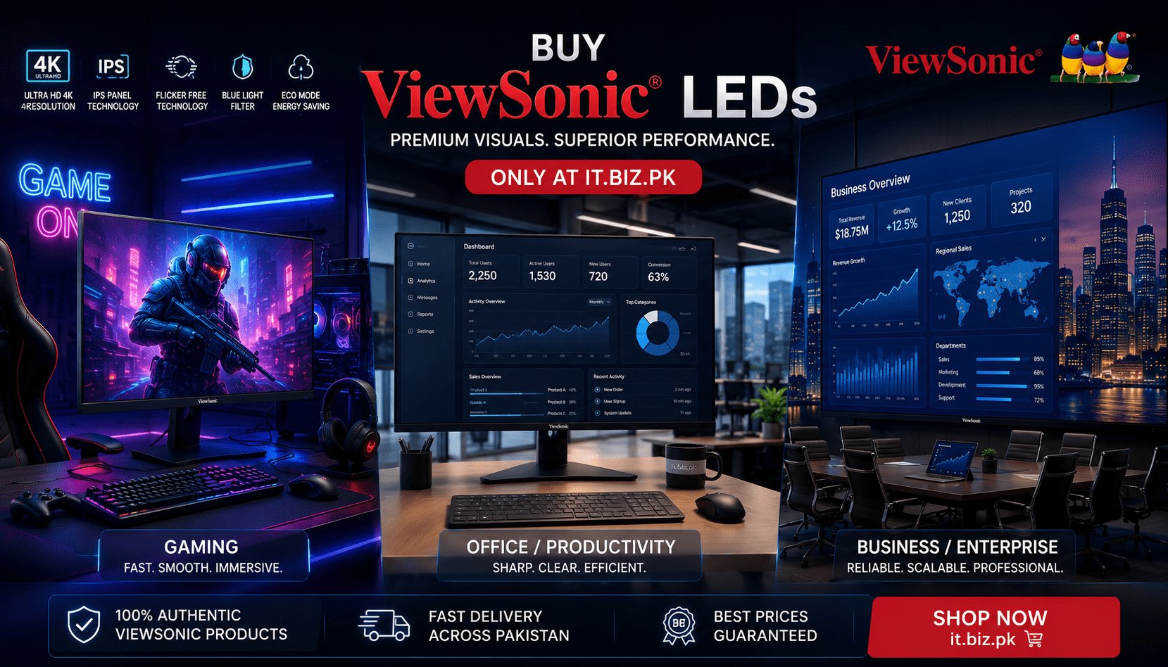 Buy ViewSonic LEDs at it.biz.pk: Upgrade Your Display Experience with Premium Visual Technology