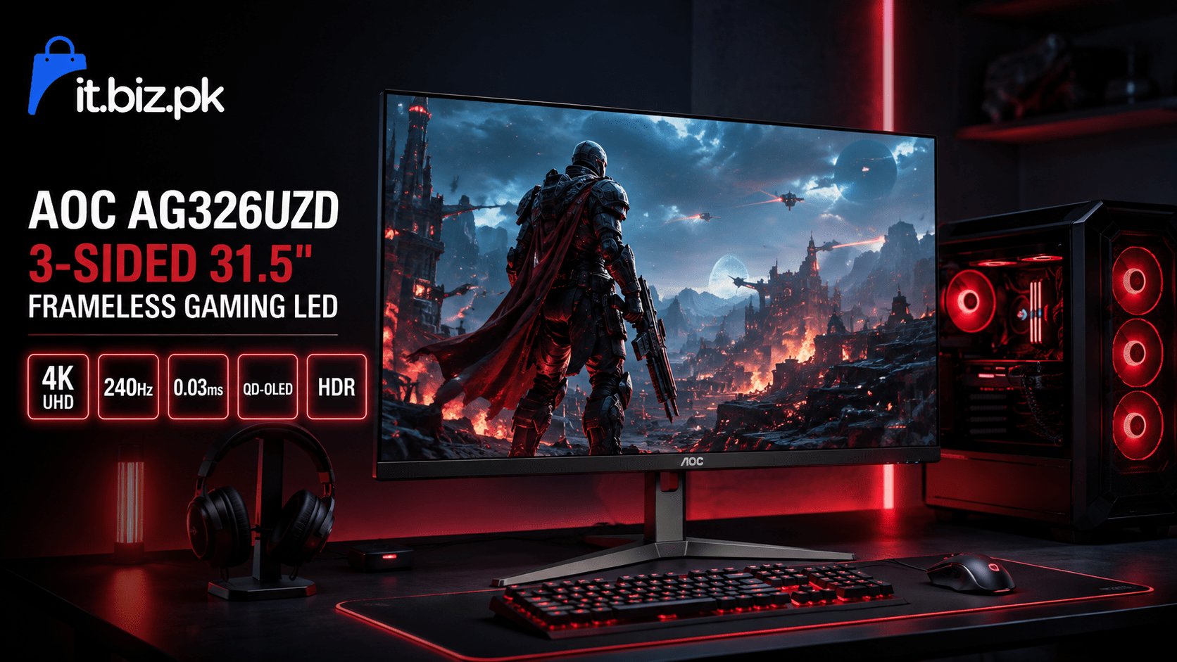 AOC AG326UZD 3-SIDED 31.5″ Frameless Gaming LED